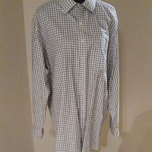 Hart Schaffner Marx Men's Blue and White Checkered Shirt